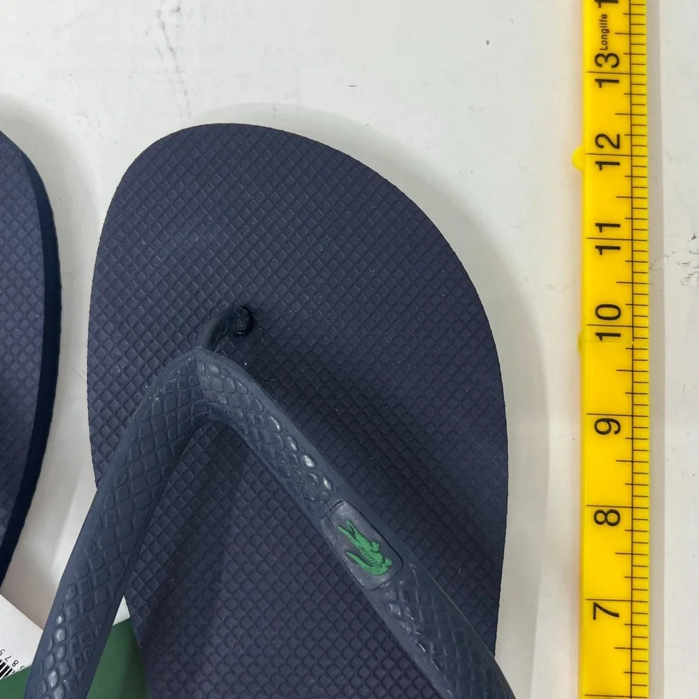 Lacoste Flip‎ Flop Beach Sandals Black with Logo Men's US Size 13 VTG NWT